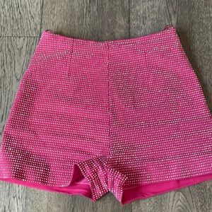 Hot pink western rhinestone shorts